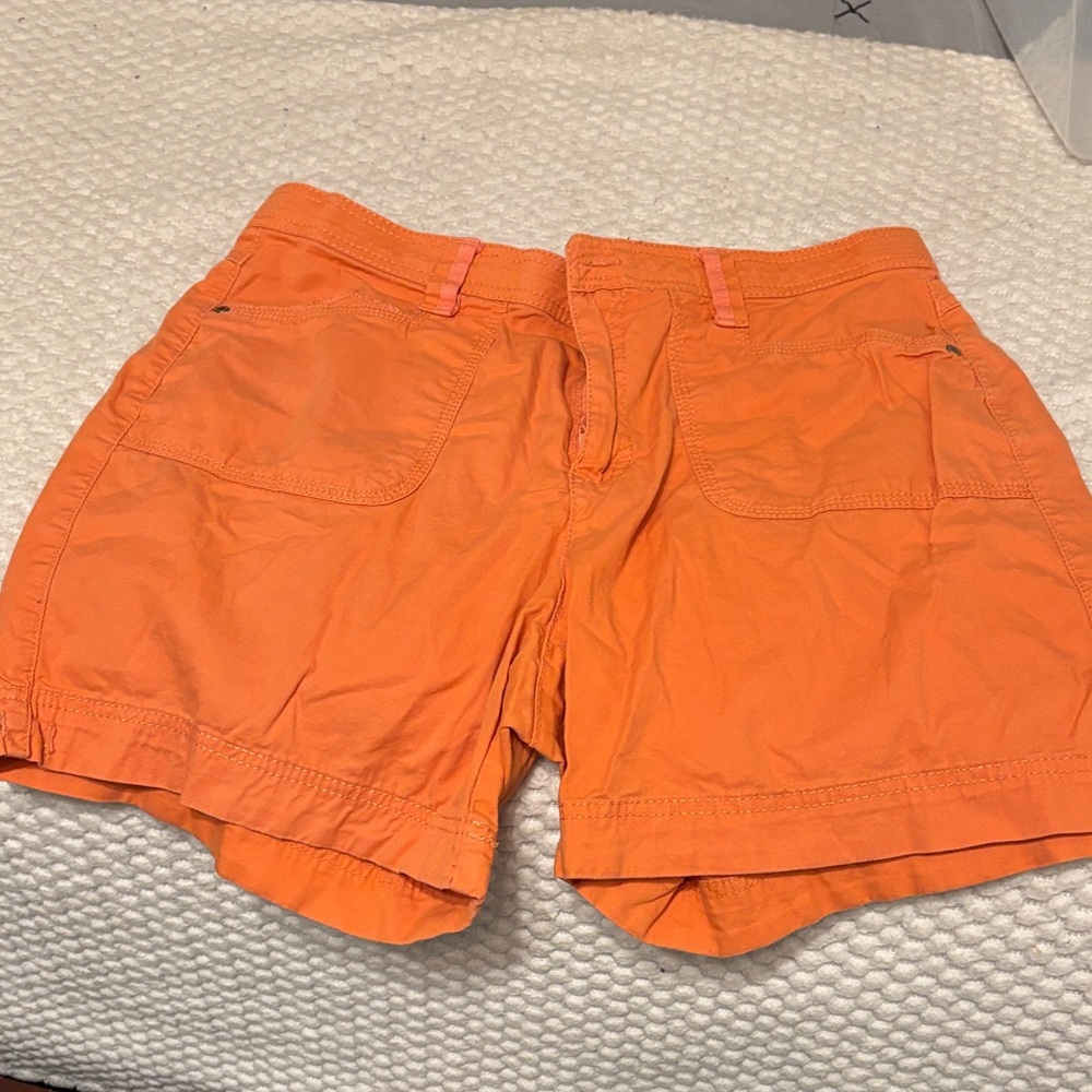 Gloria Vanderbilt Bright Orange Cotton Bermuda Shorts